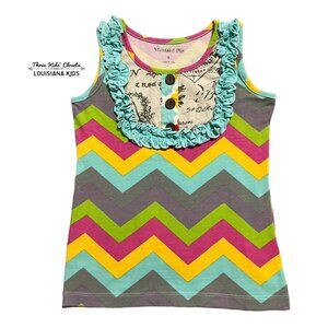 Mustard Pie Sz 5 Colorful Chevron Ruffle Tank Top